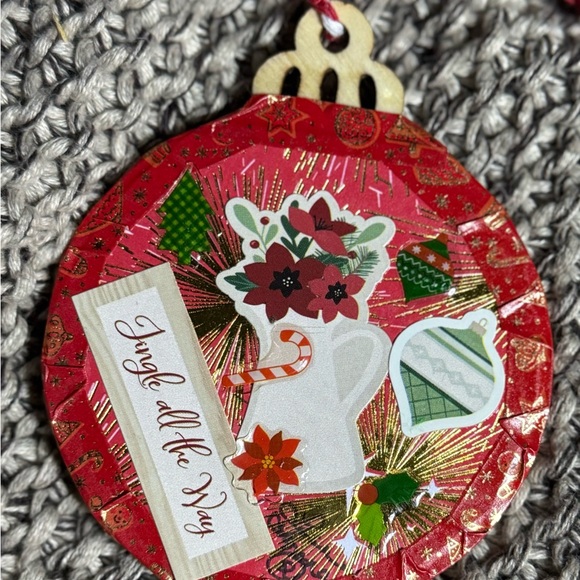 Set of 4 new 3x3” unique handmade wooden Christmas tree hanging ornaments $40 - Picture 9 of 12